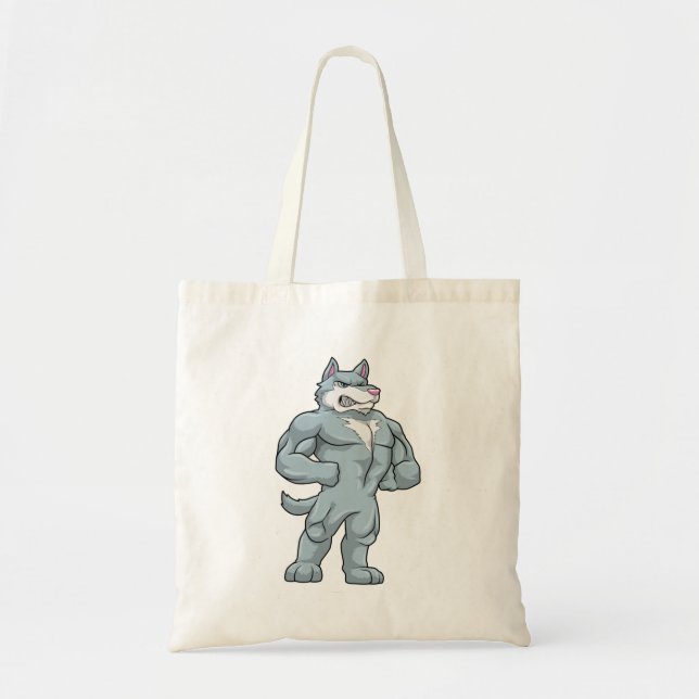 Wolf as Bodybuilder extreme Tote Bag (Front)