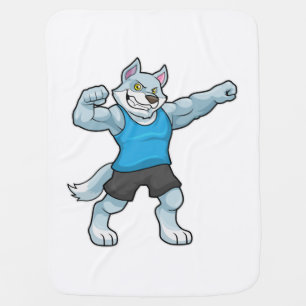 Wolf as Bodybuilder with big Upper arms Baby Blanket
