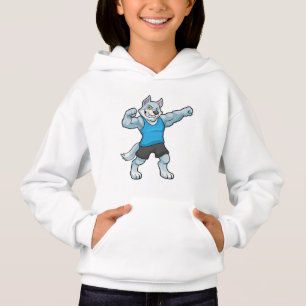 Wolf as Bodybuilder with big Upper arms Hoodie