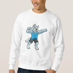 Wolf as Bodybuilder with big Upper arms Sweatshirt