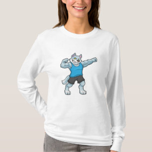 Wolf as Bodybuilder with big Upper arms T-Shirt