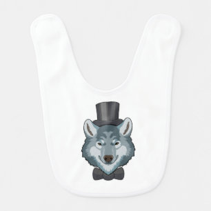 Wolf as Groom with Bow Baby Bib