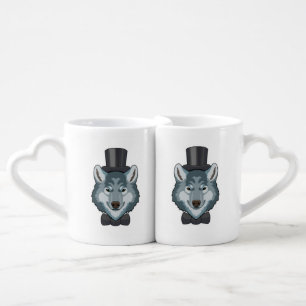 Wolf as Groom with Bow Coffee Mug Set