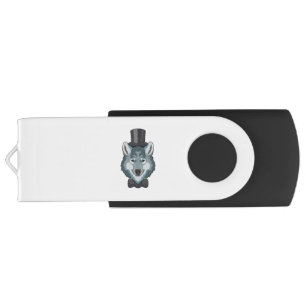 Wolf as Groom with Bow Flash Drive
