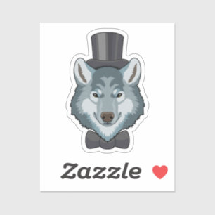 Wolf as Groom with Bow Sticker
