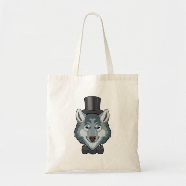 Wolf as Groom with Bow Tote Bag (Front)