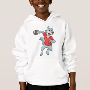 Wolf as Handball player with Handball Hoodie