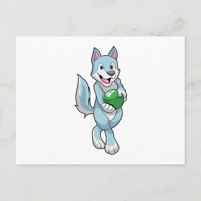 Wolf at Bowling with Bowling ball Postcard (Front)