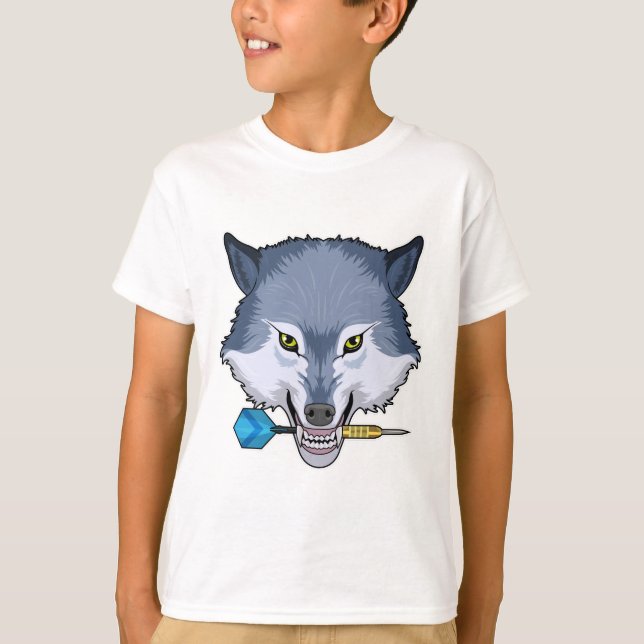 Wolf at Darts with Dart T-Shirt (Front)