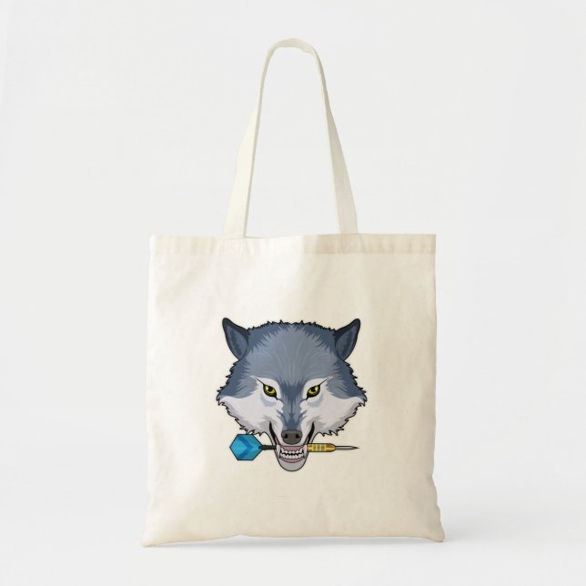 Wolf at Darts with Dart Tote Bag (Front)