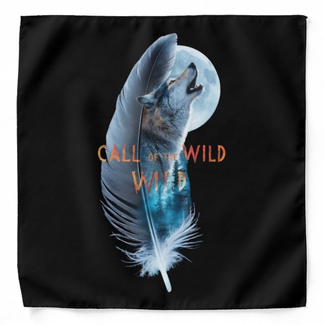 Wolf at its tip howling to the moon (2) bandana (Front)