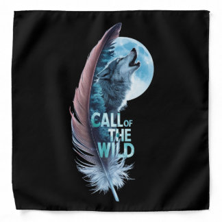 Wolf at its tip howling to the moon bandana