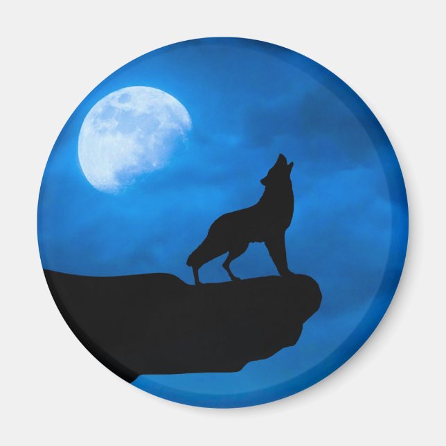 Wolf at Night Magnet (Front)