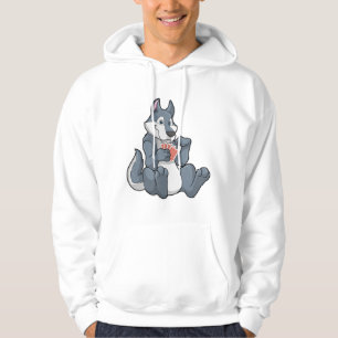 Wolf at Poker with Poker cards Hoodie