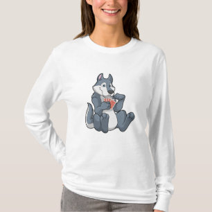 Wolf at Poker with Poker cards T-Shirt