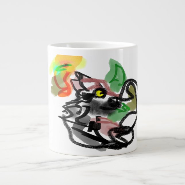 Wolf autumn runner  giant coffee mug (Front)
