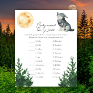 Wolf baby shower - Baby around the world game