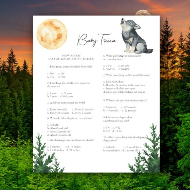 Wolf baby shower - Baby Trivia Game (Creator Uploaded)