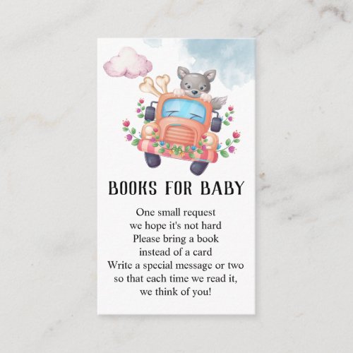 Wolf Baby Shower Books For Baby Enclosure Card