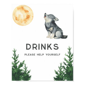 Wolf Baby Shower - Drinks Poster