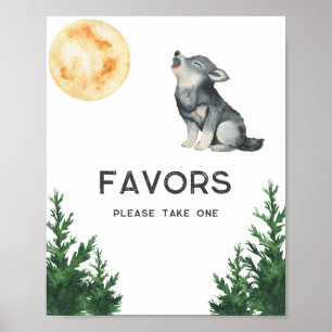 Wolf Baby Shower - Favors Poster