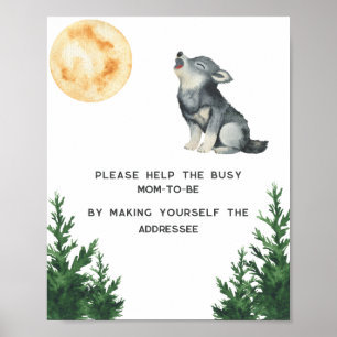 Wolf baby shower - Help the Busy Mom-to-Be Poster