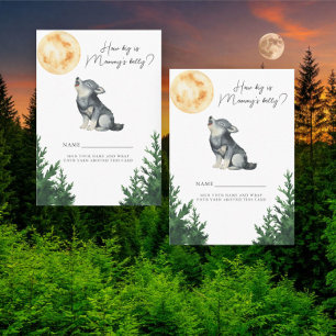 Wolf Baby shower How big is mommy's belly Enclosure Card