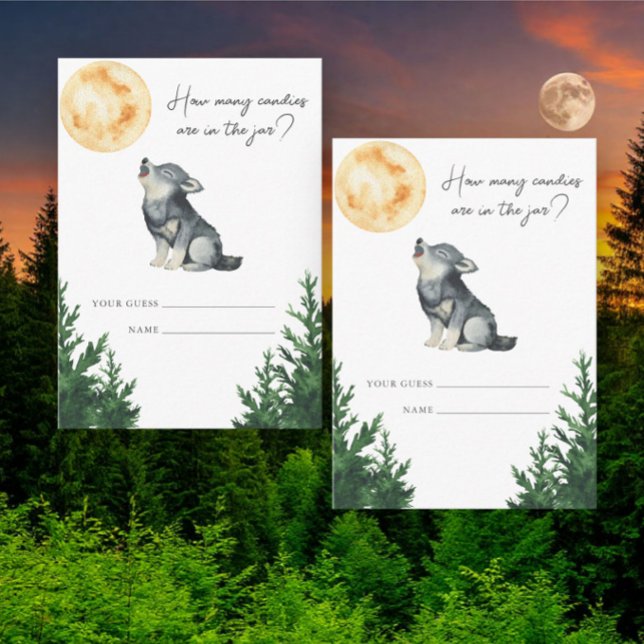 Wolf baby shower How many candies Enclosure Card (Creator Uploaded)