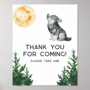 Wolf Baby Shower - Thank you for coming Poster