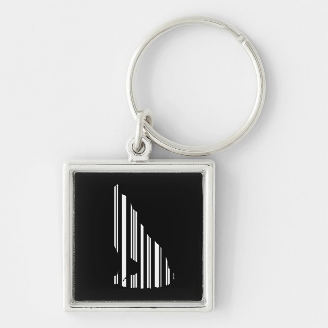 WOLF BAR CODE Howl Barcode Pattern Design Keychain (Front)