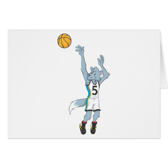 Wolf Basketball Player Making a Shot Cards