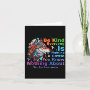 Wolf Be Kind Suicide Awareness Mental Health Suprt Card