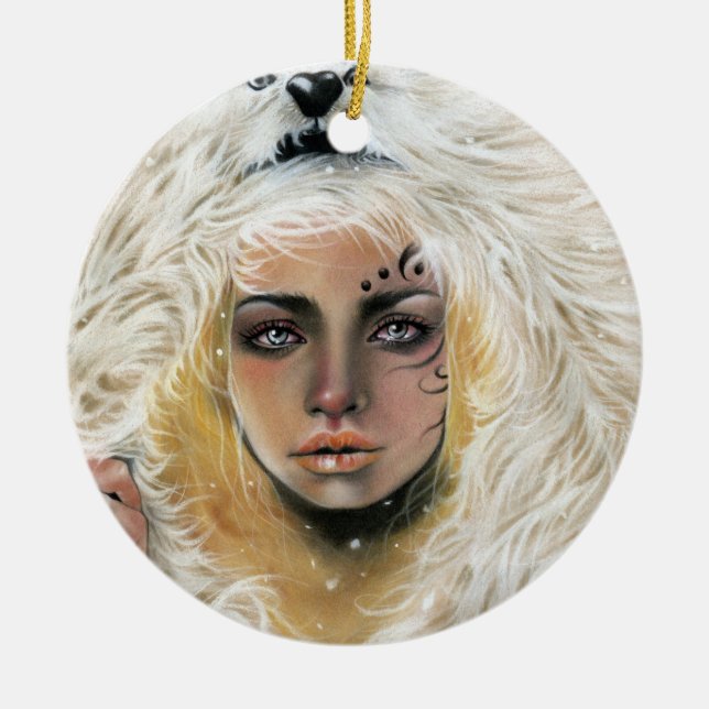 Wolf Beauty Ornament (Front)
