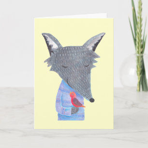 Wolf Bird Sweet I Love You Valentine Card