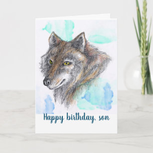 Wolf birthday card