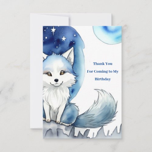 Wolf Birthday Thank You Card