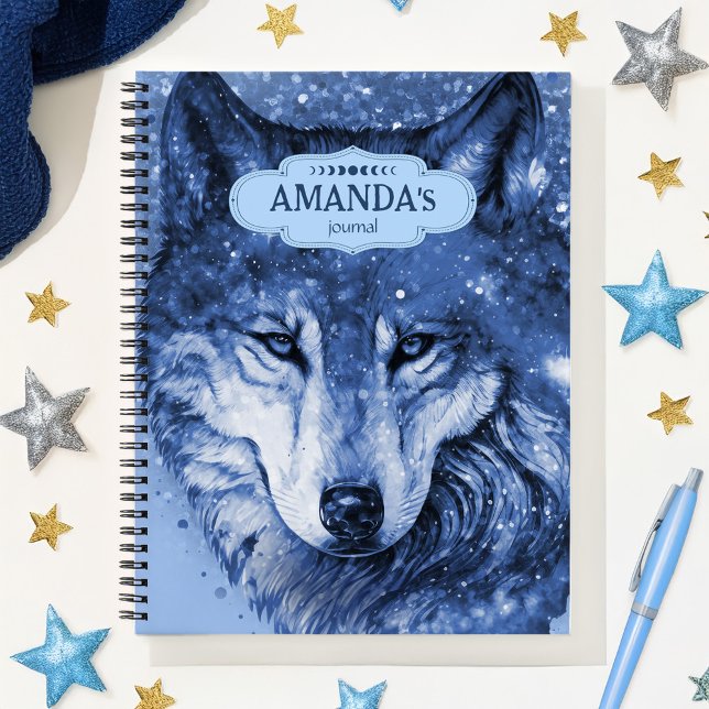 Wolf Blue Celestial Cosmic Stars Social Anxiety Notebook (Wolf Blue Celestial Cosmic Stars Social Anxiety Notebook)