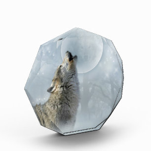 Wolf Blue Moon Acrylic Award