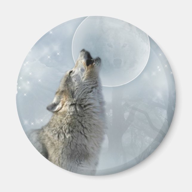 Wolf Blue Moon Magnet (Front)