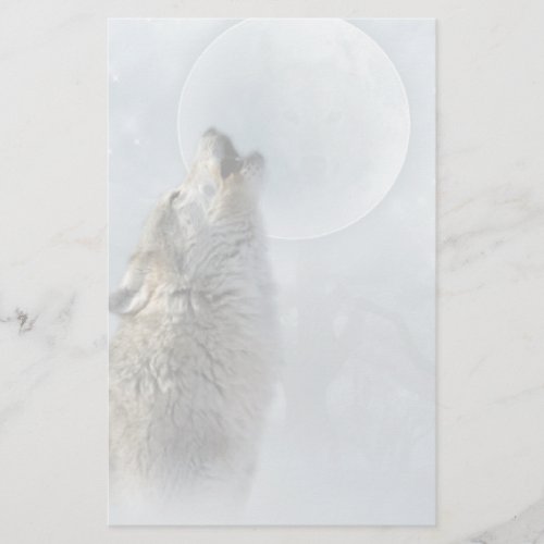 Wolf Blue Moon stationery