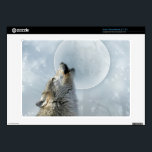 Wolf Blue Moon Zazzle Skin<br><div class="desc">Wolf baying or howling at a full Blue Moon</div>