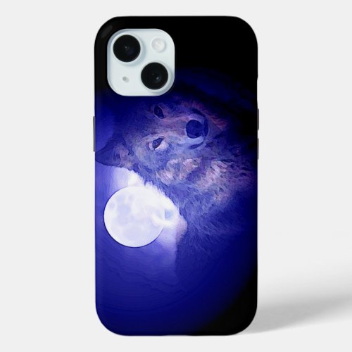 Wolf  Blue Night iPhone 15 Case