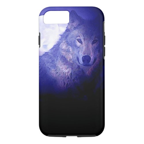 Wolf  Blue Night Tough iPhone 7 Case