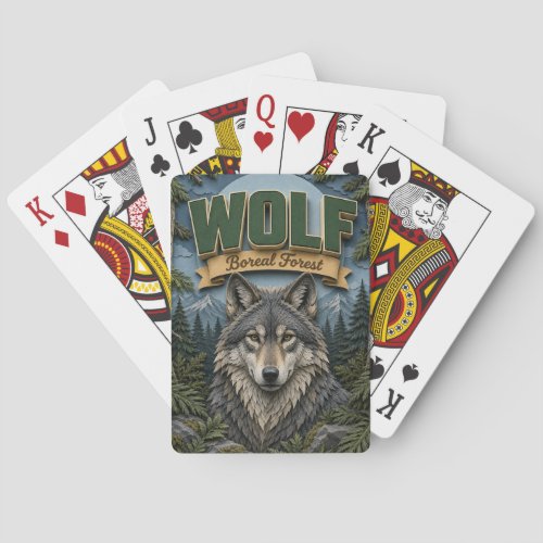 Wolf Boreal Forest POPCUT Poker Cards