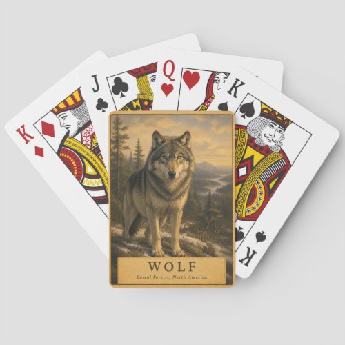 Wolf Boreal Forest VINTAGE Poker Cards