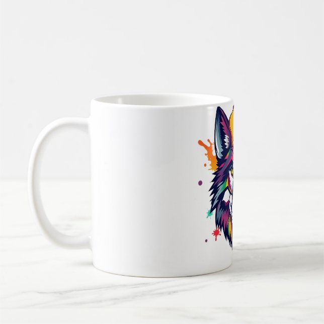 Wolf Boss: Abstract Art Tee Coffee Mug (Left)