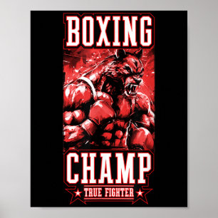 Wolf Boxing Champ _ Boxer Fighter Motivation Poster