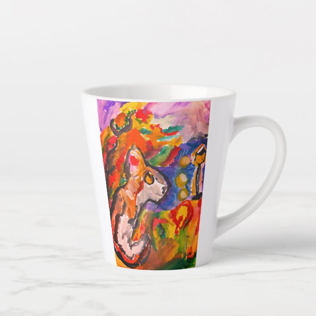 Wolf by night  latte mug (Right)