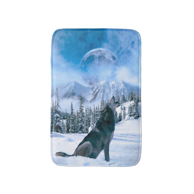 Wolf Call Bath Mat (Front Vertical)