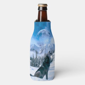 Wolf Call Bottle Cooler by CaptainScratch at Zazzle